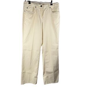 Talbots Petite Corduroy Pants Cream Straight Leg VTG 90s Heritage Academia Sz 10